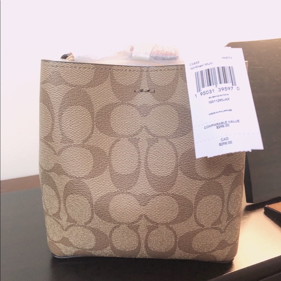 Coach Mini Town Bucket Bag Crossbody In Signature Canvas Coach Radial Ra… - Picture 8 of 12
